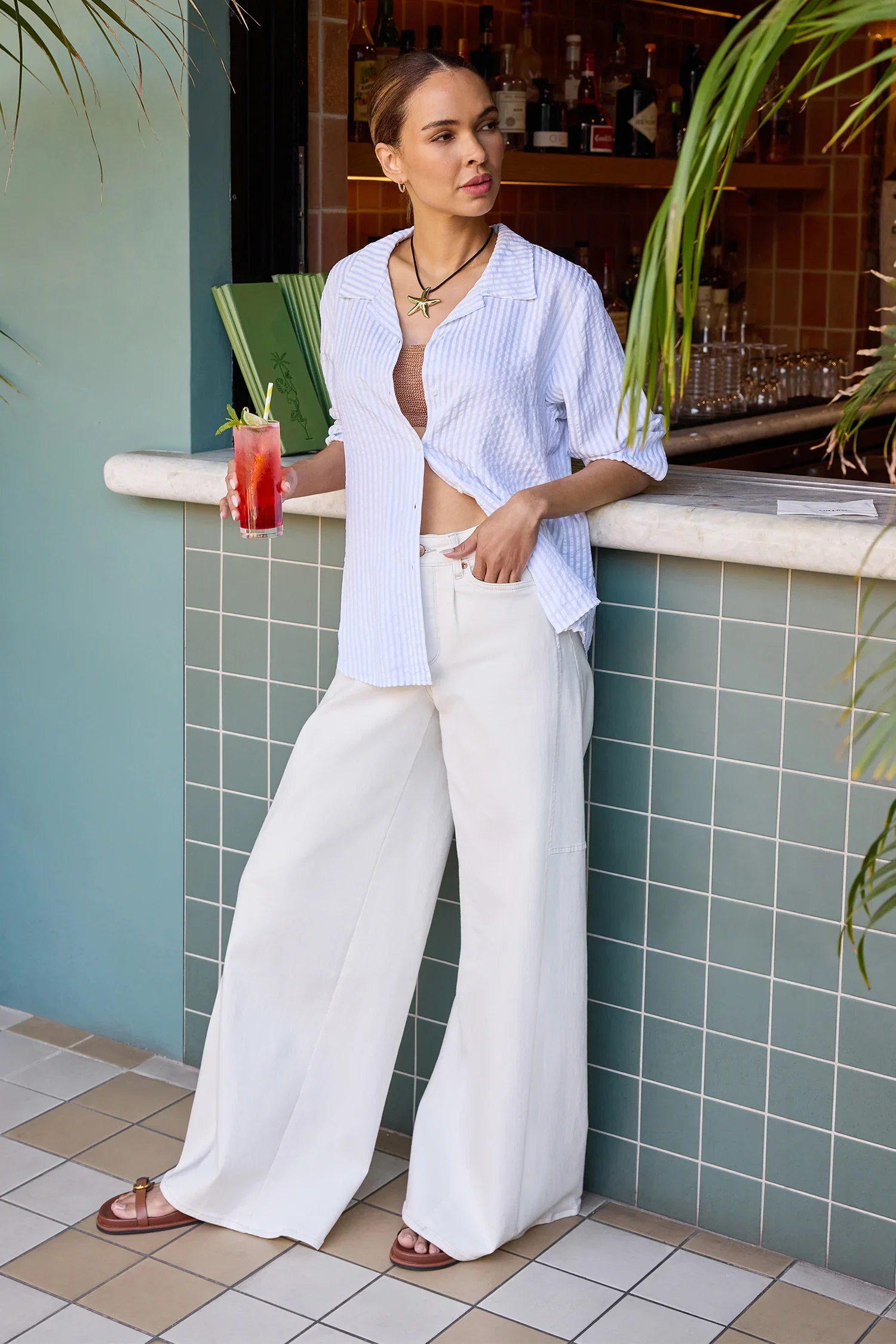 Image of Nova Super Wide Leg Jeans - Vintage White
