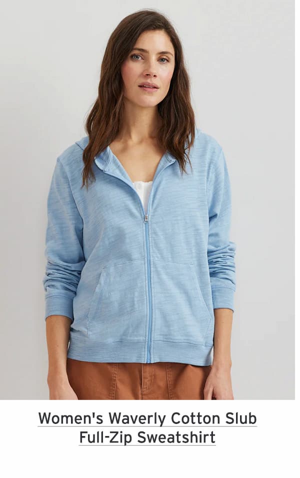Women's Waverly Cotton Slub Full-Zip Sweatshirt