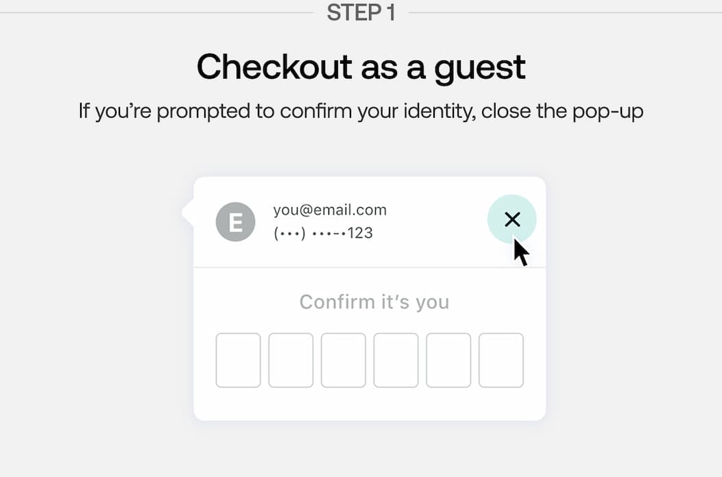 Checkout as guest