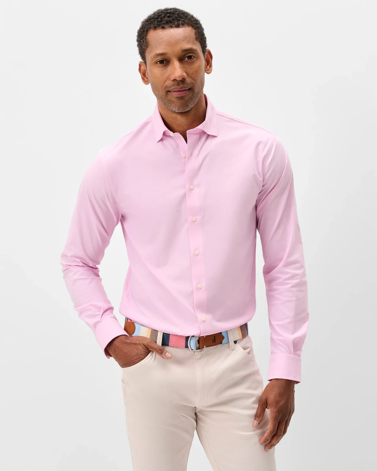Image of Everyday Performance Button Down Shirt - Travis Solid