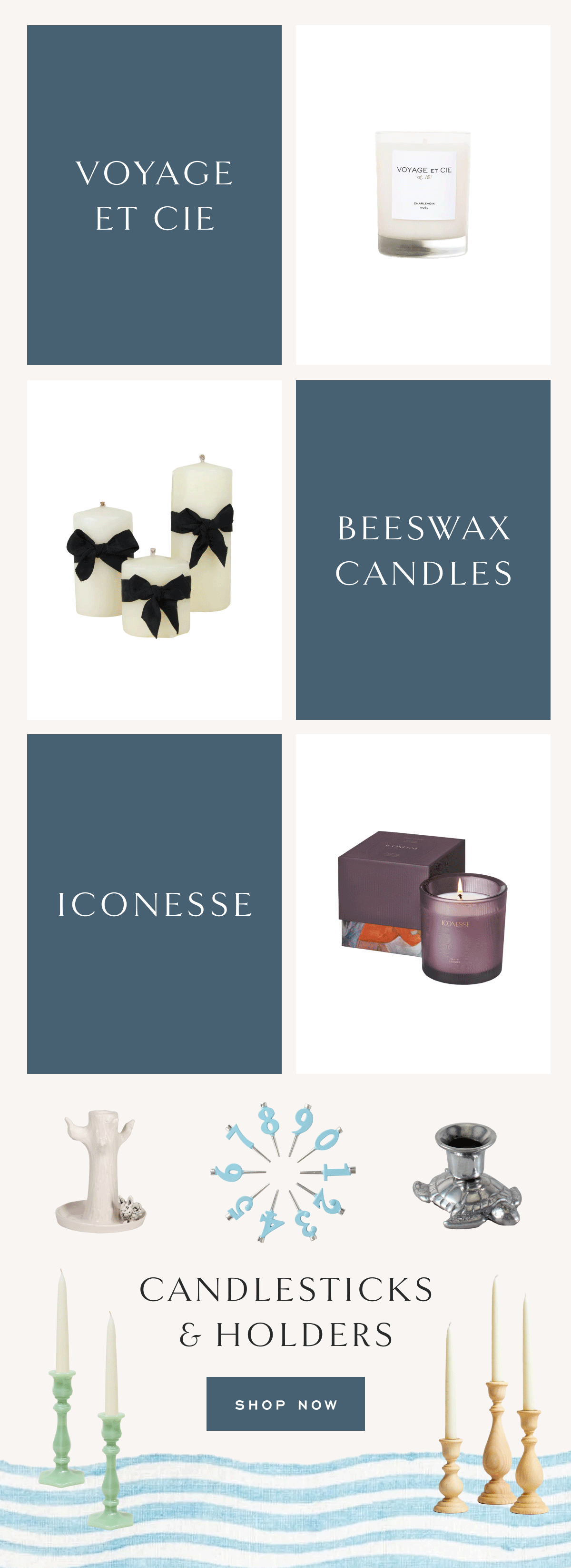 Voyage et Cie Beeswax Candles Iconesse Candlesticks & Holders Shop Now