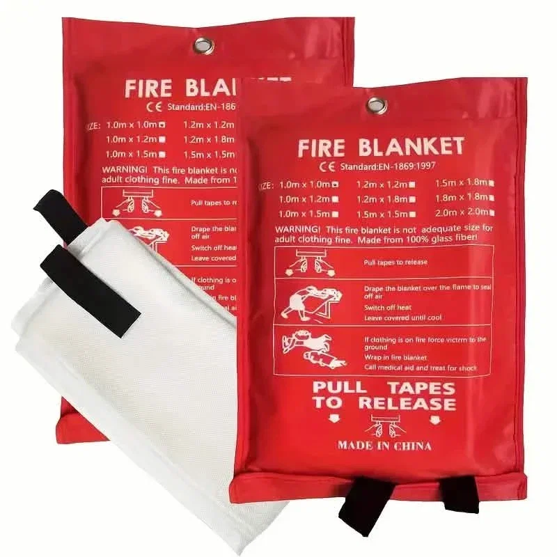 Image of 2-Pack: Premium Fiberglass Fire Blankets - Heat-Resistant, Compact and Reusable