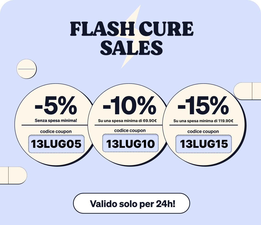 Flash Cure Sales banner showing three discounts (-5%, -10%, -15%) with coupon codes 13LUG05, 13LUG10, 13LUG15 and 'Valid 24h'