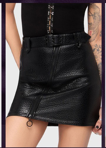 Kihilist Obsidienne Biker Skirt