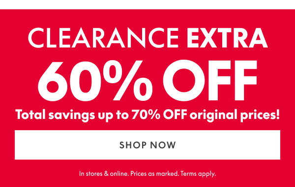 60% Off Clearance