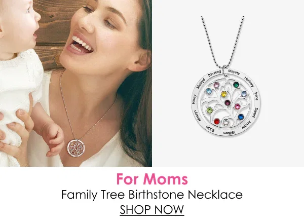 For Moms - Family Tree Birthstone Necklace