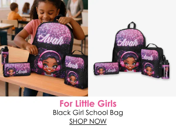 For Little Girls - Black Girl School Bag