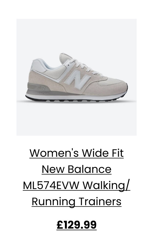 Women's Wide Fit New Balance ML574EVW Walking/Running Trainers - Exclusive - Nimbus Cloud/White ENCAP