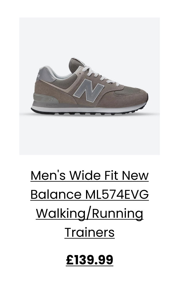 Men's Wide Fit New Balance ML574EVG Walking/Running Trainers - Exclusive - Grey ENCAP Width 4E