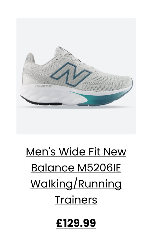 Men's Wide Fit New Balance M5206IE Walking/Running Trainers - Fresh Foam
