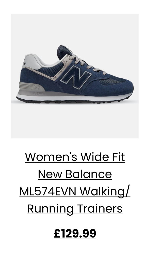 Women's Wide Fit New Balance ML574EVN Walking/Running Trainers - Exclusive - Navy ENCAP