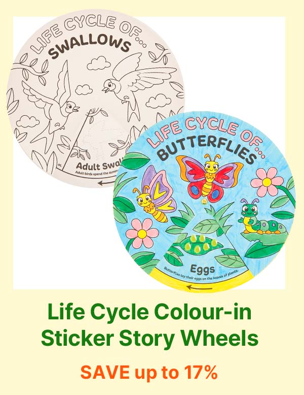 Life Cycle Colour-in Sticker Story Wheels