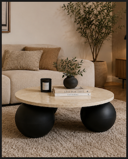 PTMD – Salontafel Lorenzo – 85x85x30 – Beige