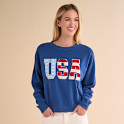 Natural Reflections USA Sweatshirt - Navy Peony