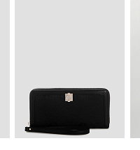 Black logo audrey large zip around wallet