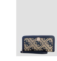 Navy logo audrey large zip around wallet