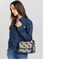 Blue logo audrey crossbody flap bag