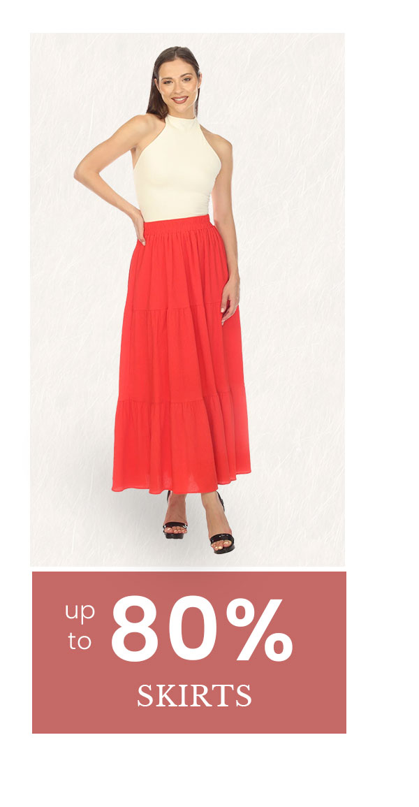 up to 80% off skirts