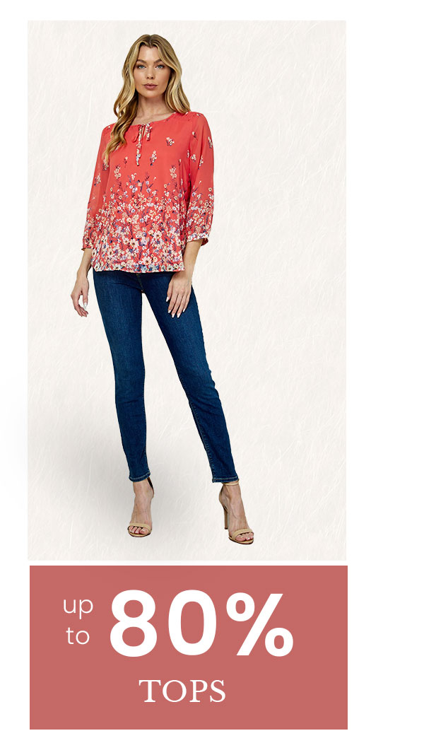 up to 80% off tops