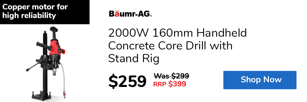 2000W 160mm Handheld Concrete Core Drill with Stand Rig