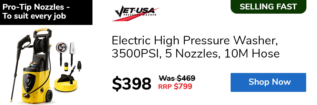 Electric High Pressure Washer, 3500PSI, 5 Nozzles, 10M Hose