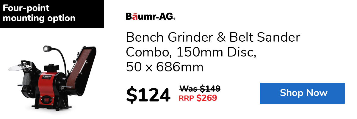 Bench Grinder & Belt Sander Combo, 150mm Disc, 50 x 686mm