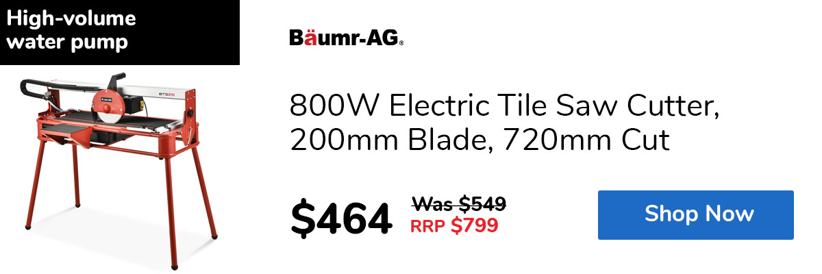 800W Electric Tile Saw Cutter, 200mm Blade, 720mm Cut