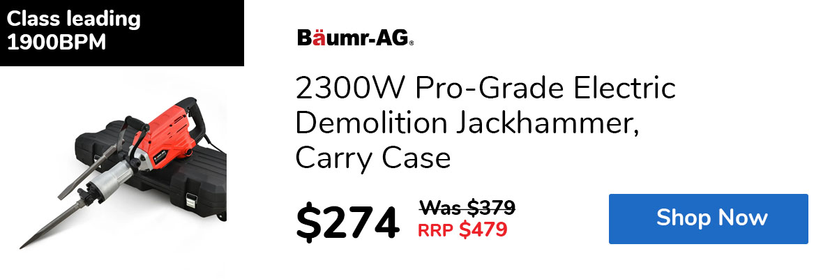 2300W Pro-Grade Electric Demolition Jackhammer, Carry Case