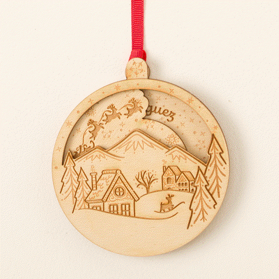Santa's On the Way Spin-to-Reveal Ornament