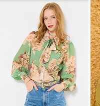 Olivia Printed Blouse With Detachable Tie - 60% Off Now £20