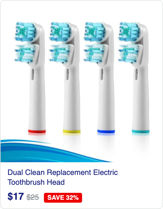 Dual Clean Replacement Electric Toothbrush Head