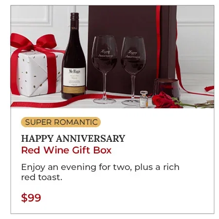 Happy Anniversary Red Wine Gift Box