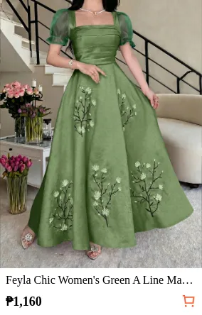 Feyla Chic Women s Green A Line...