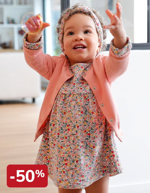 3-Piece Outfit: Dress + Cardigan + Headband