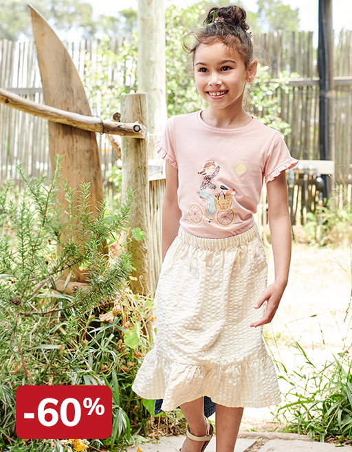 Gingham Skirt with Ruffle