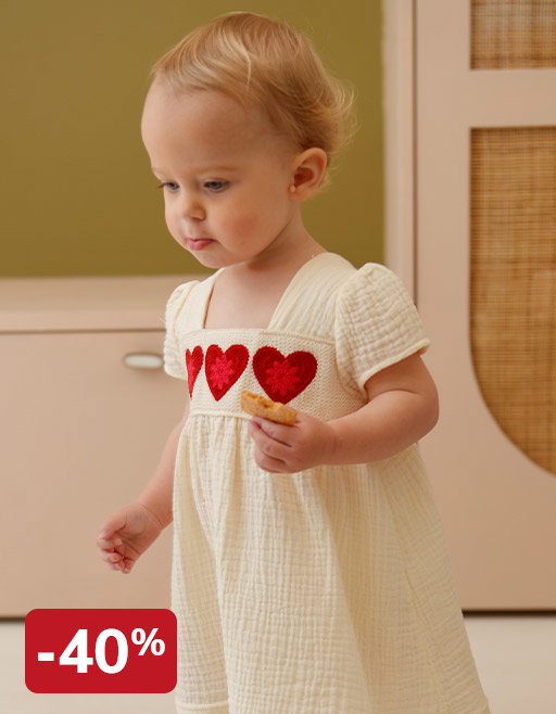 Crochet heart baby girl's dress