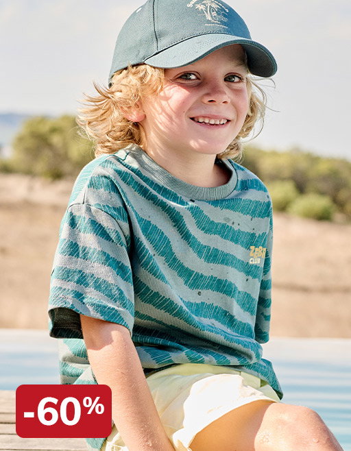 Boys' short-sleeved zebra t-shirt