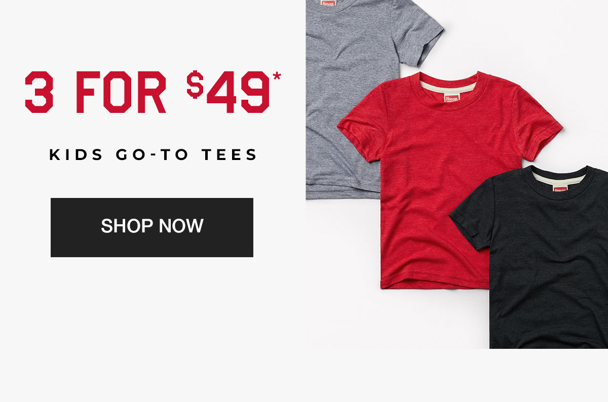 3 for $49 kids go-to tees