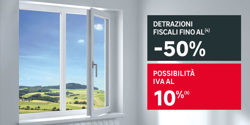 Detrazioni fiscali fino al -50%. Possibilità iva al 10%