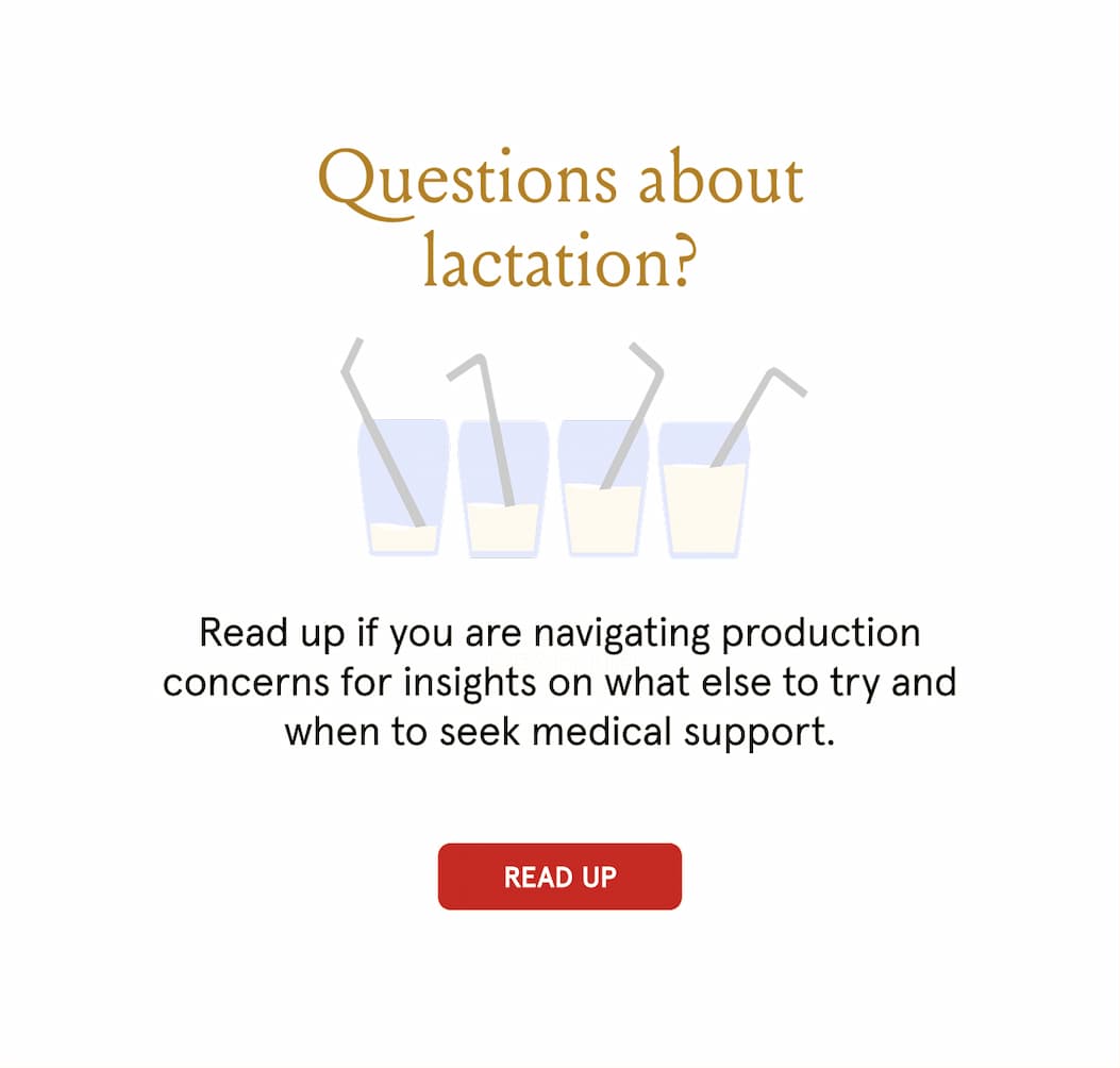 Questions about lactation? read up if you are navigating production concerns for insights on what else to try and when to seek medical support. 