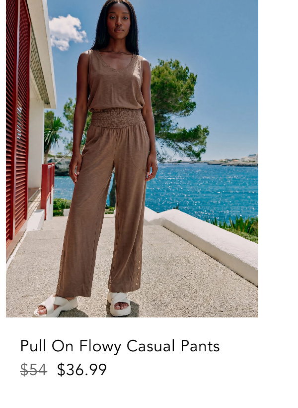 Pull On Flowy Casual Pants