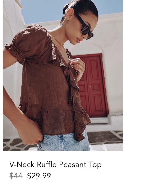 Cap Sleeve V Neck Flowy Top