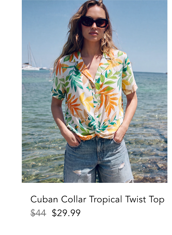 Shortsleeves Cuban Collar Tropical Twist Shirt