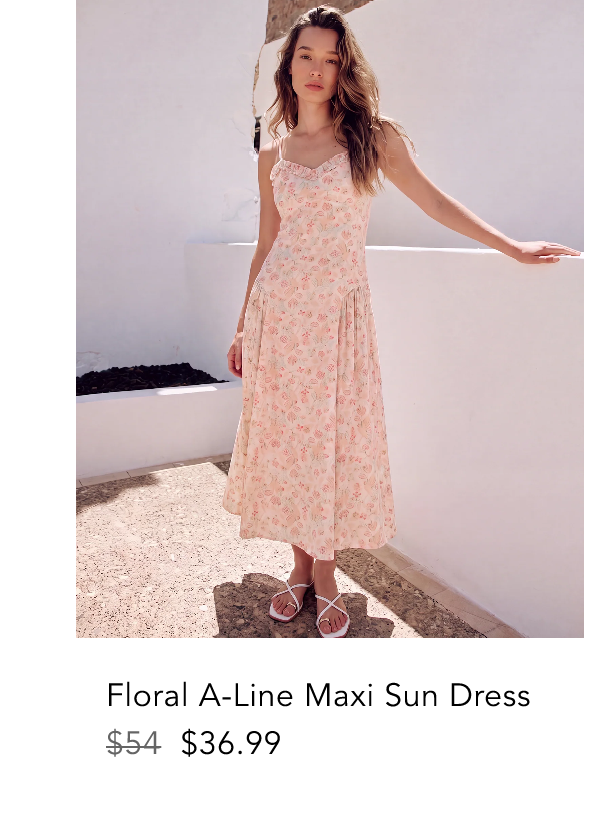 Sleeveless Floral Hip Panel A Line Maxi Sun Dress