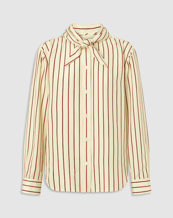 STRIPE TIE NECK SHIRT