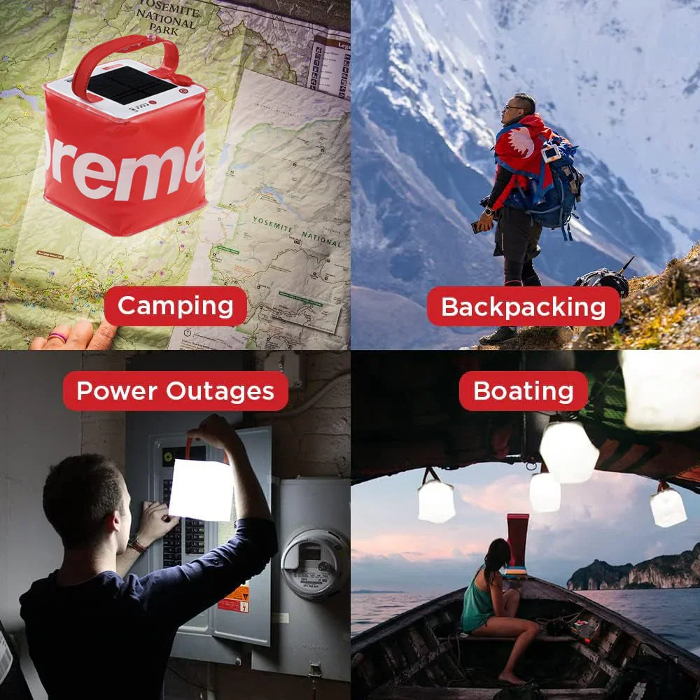 Image of Hakol Solar Camping Lantern - Inflatable LED Lamp Perfect for Camping