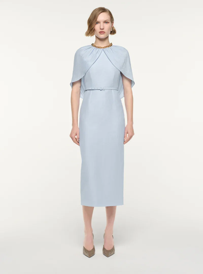 BLUE CAPE DRESS
