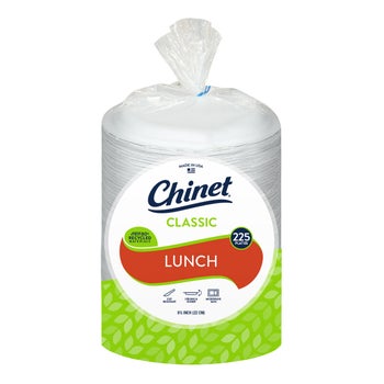 Chinet Classic Lunch 8-3/4-inch Paper Plate, 225-count