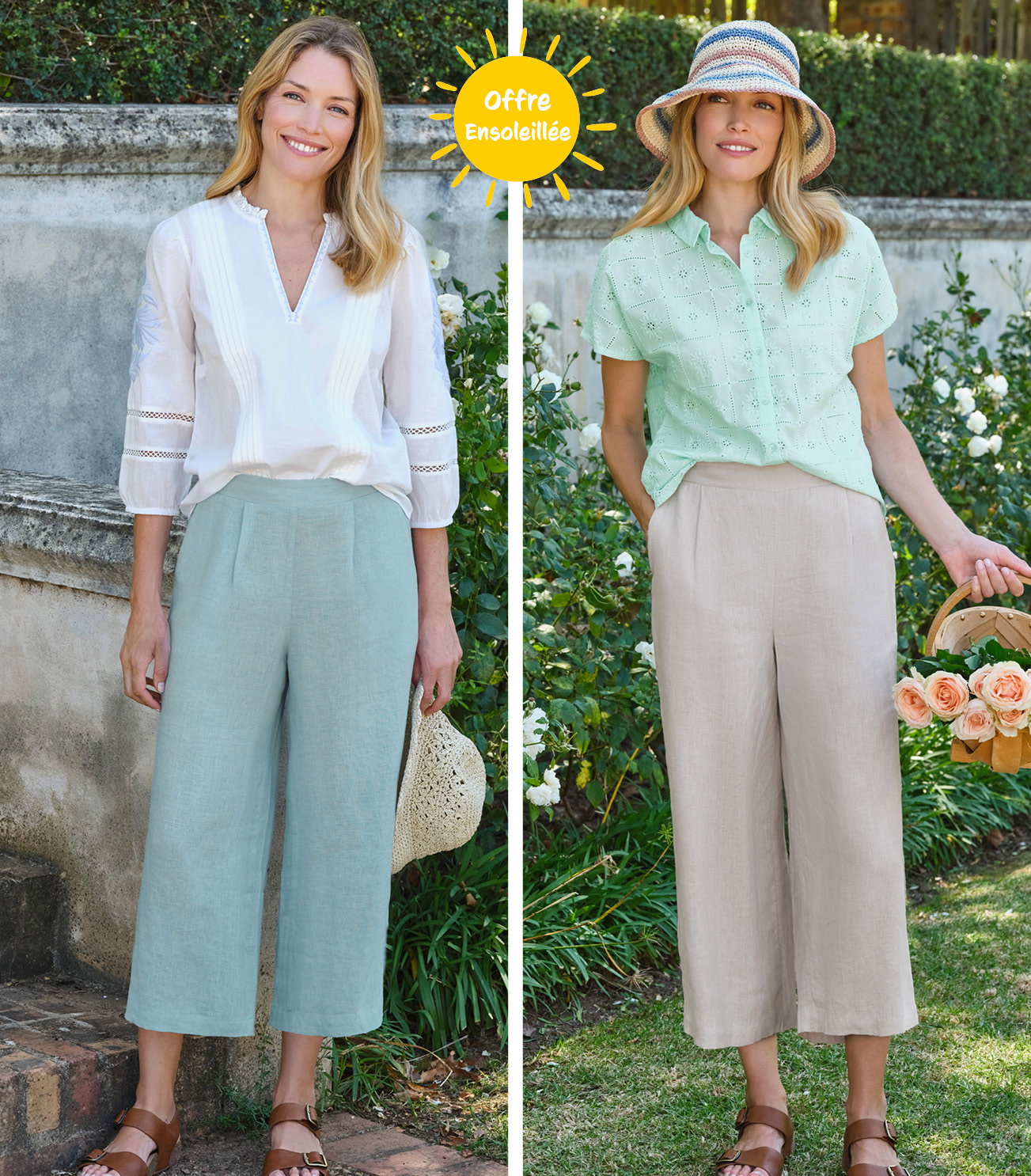 Culotte en lin à dos élastique
