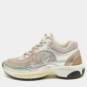 Size 37 Silver/Metallic Mesh a